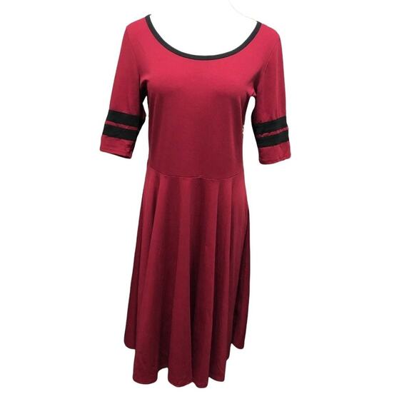 LuLaRoe Fit & Flare Dress  XL Red   Polyester Spandex - Picture 1 of 10